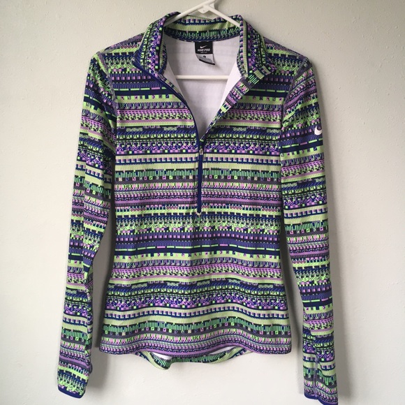 Nike Pro Dri-Fit 1/2 Zip Long Sleeve Pullover - Picture 4 of 11